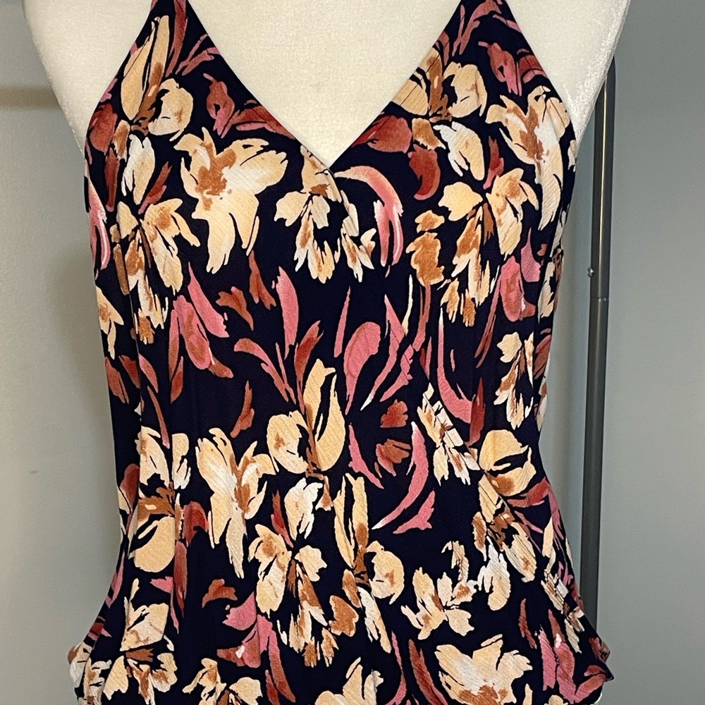 Market & Spruce Floral Camisole in Pink, Deep Purple, and Cream